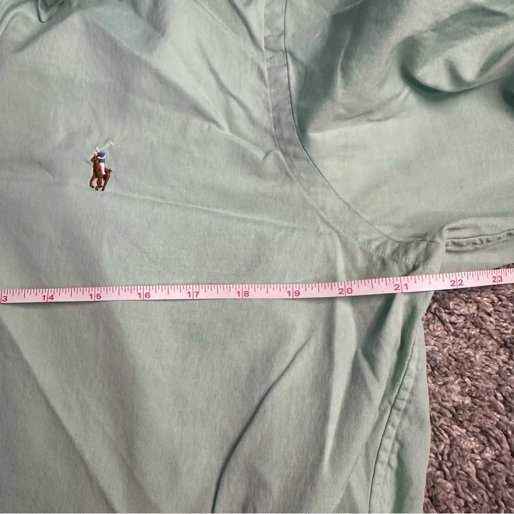 Ralph Lauren Green Casual Button Down Shirt 16 Large XL 100 cotton office work - Picture 10 of 11